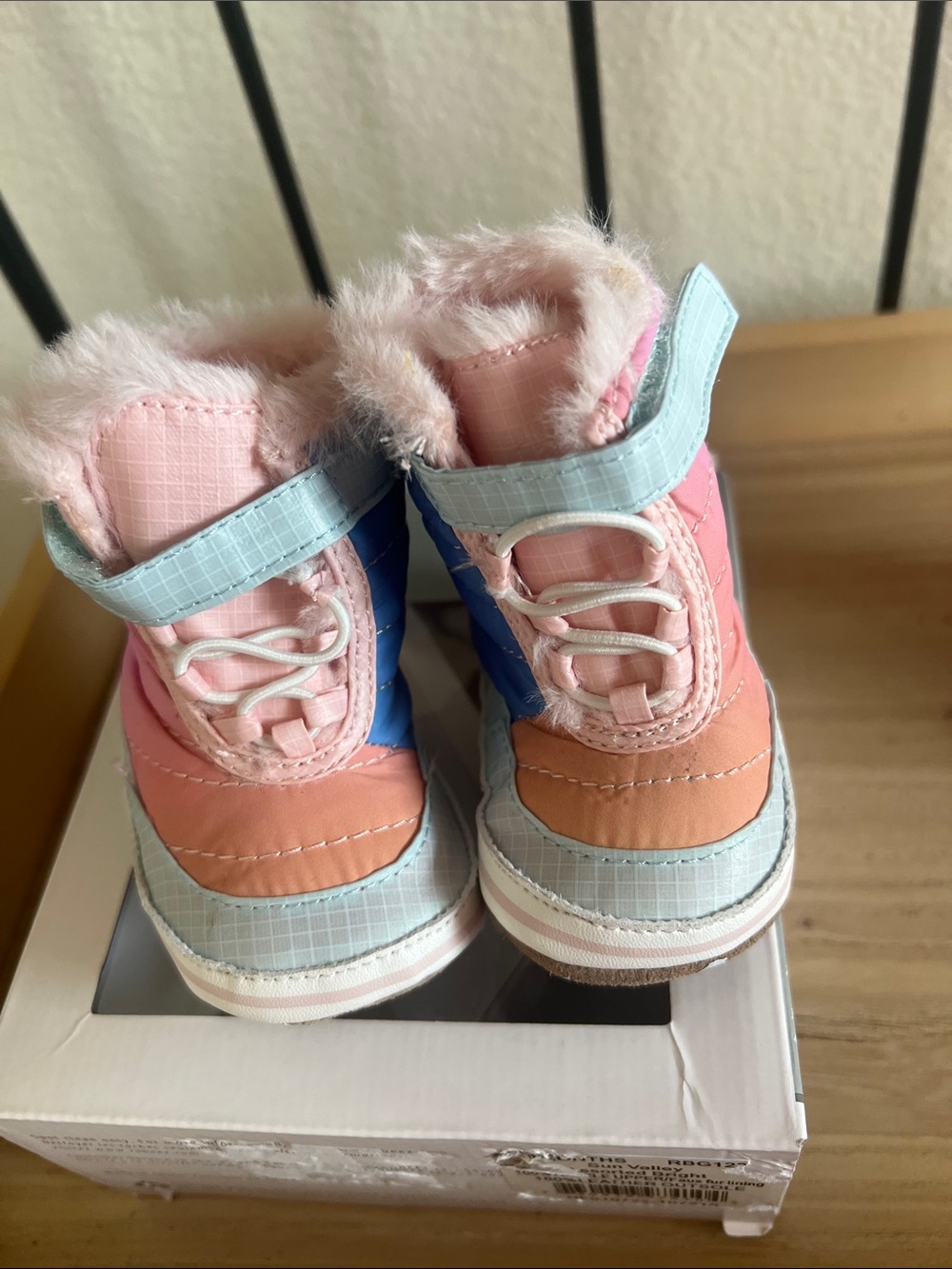 UGG Kids Multicolor Pink Blue Tan Faux-Fur Winter Boots